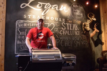 Joe LaRue, winner of the challenge and proud new owner of a SmokePro Stainles DLX Pellet Grill, BBQ Sear Box, and 3 bags of Competition Blend BBQ Pellets.