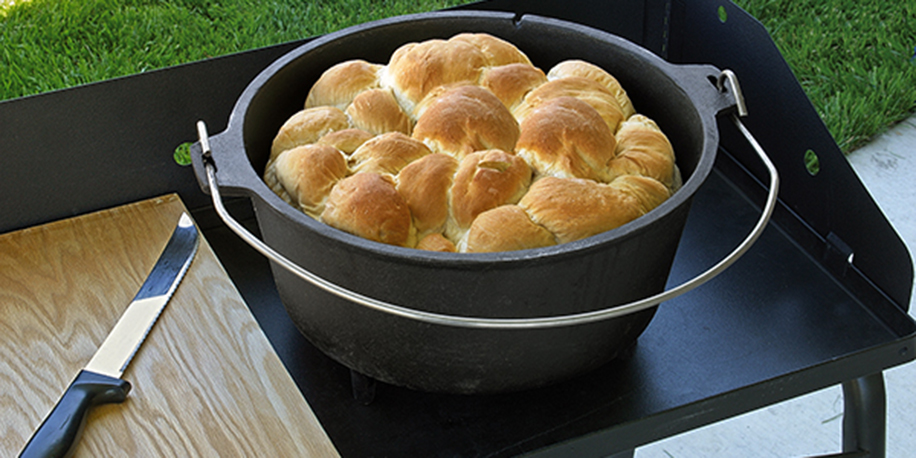 Bread baking in Dutch oven