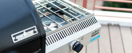 Close up on the Sidekick grill attachment