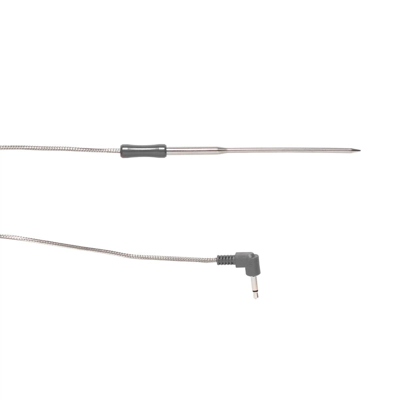 Load image into Gallery viewer, The Camp Chef Competition Meat Probes feature a pointed metal tip and flexible cable, ending in a right-angle audio jack-style connector. Probe and connector are shown separately on a white background for precise temperature readings.
