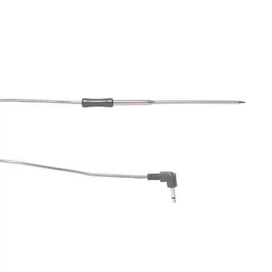 The Camp Chef Competition Meat Probes feature a pointed metal tip and flexible cable, ending in a right-angle audio jack-style connector. Probe and connector are shown separately on a white background for precise temperature readings.