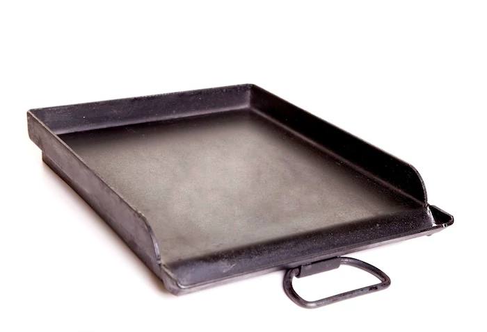 Load image into Gallery viewer, The Camp Chef Griddles 16 is a black, rectangular griddle with slightly raised edges and a handle, shown on a white background.
