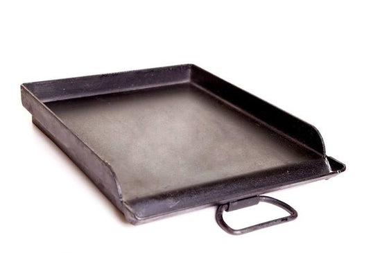 The Camp Chef Griddles 16 is a black, rectangular griddle with slightly raised edges and a handle, shown on a white background.