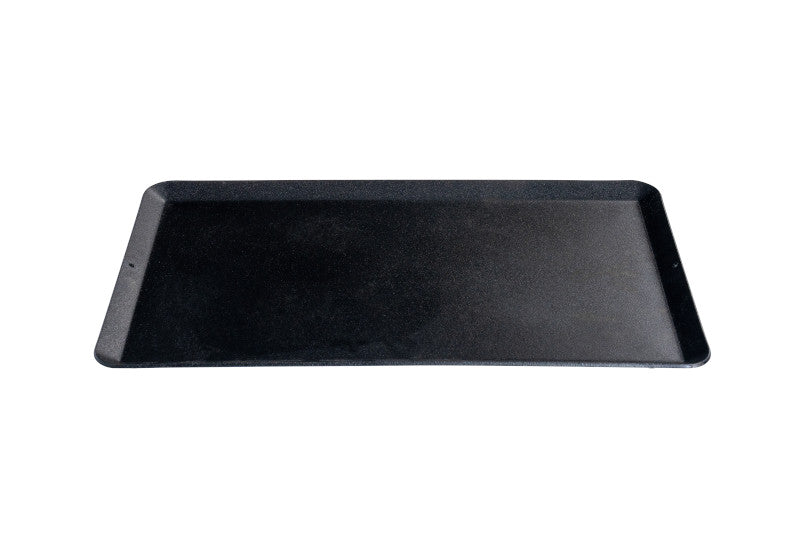 Load image into Gallery viewer, A black rectangular Compact Stove Griddle by Camp Chef with slightly raised edges, shown from above on a white background—ideal for the Mountain Series.
