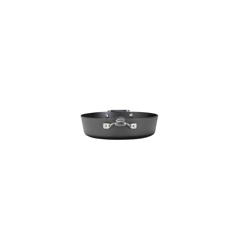 Load image into Gallery viewer, The Camp Chef Heritage Skillets is a black, round nonstick cooking pot with dual metal handles, renowned for excellent heat retention, displayed on a white background.

