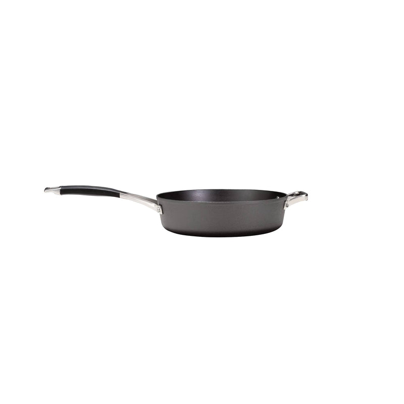 Load image into Gallery viewer, The Camp Chef Heritage Skillets feature a black nonstick finish for superior searing, a long silver handle, and a small helper handle opposite, shown on a white background.
