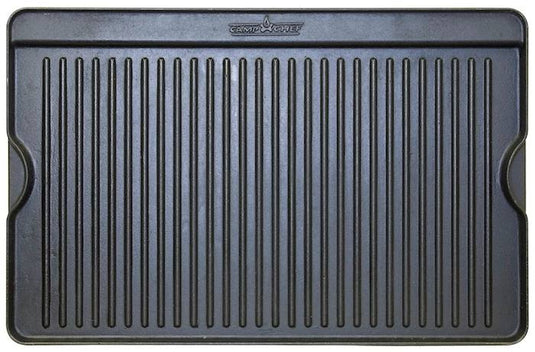 The Camp Chef Griddles 16 is a black rectangular griddle with raised ridges, two side handles, and the Camp Chef logo at the top center—ideal for professional griddle or flat top cooking.