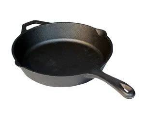 Load image into Gallery viewer, The Camp Chef Cast Iron Skillet features a long handle and a small helper handle on the opposite side, shown against a white background.
