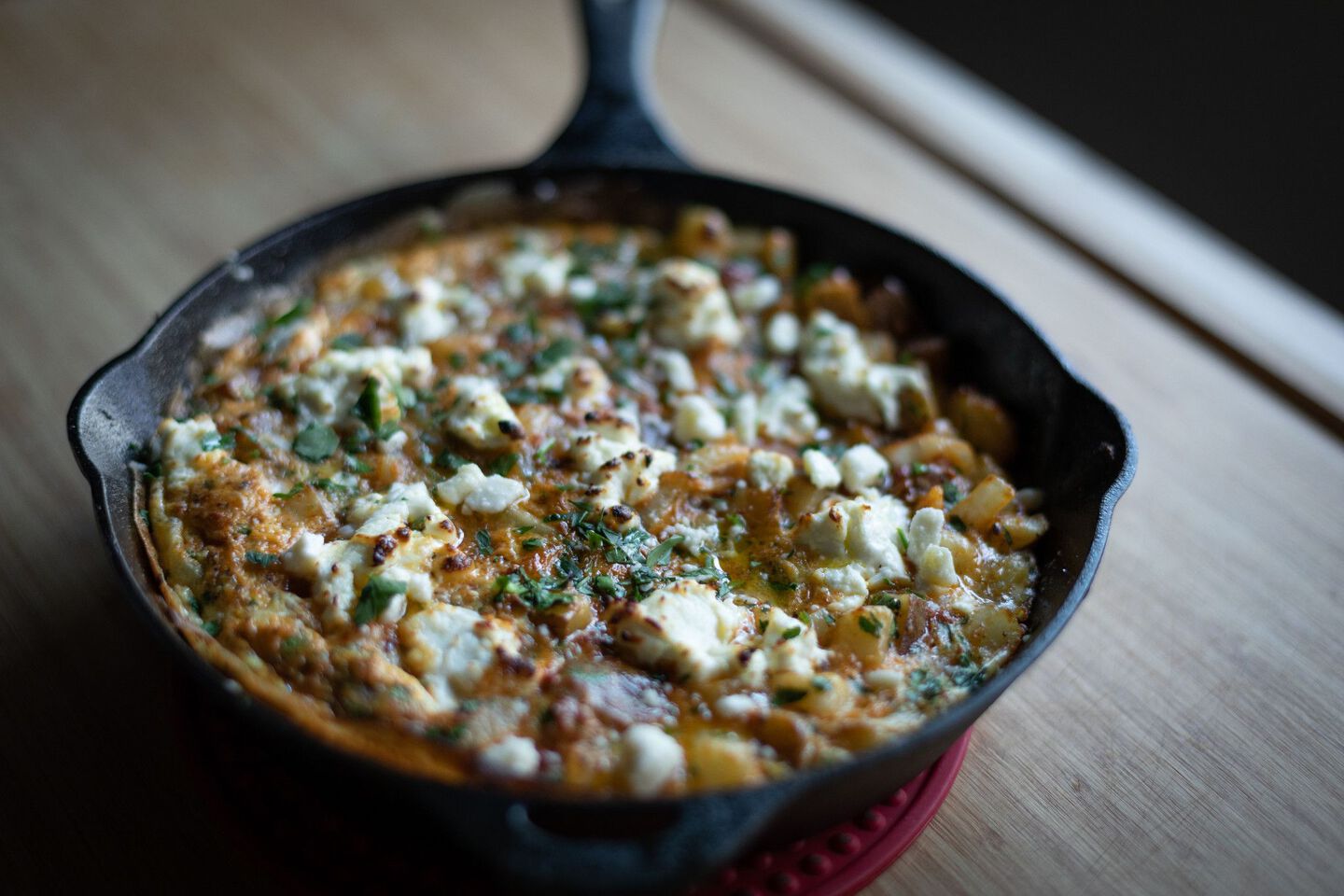 Chorizo Goat Chees Frittata