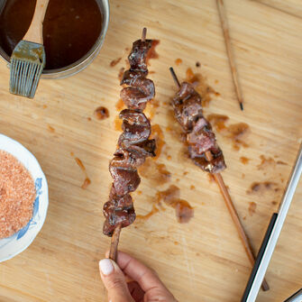 Guava Grilled Axis Heart Skewers