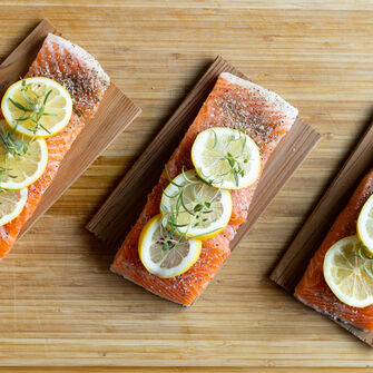 Mediterranean Cedar Plank Salmon