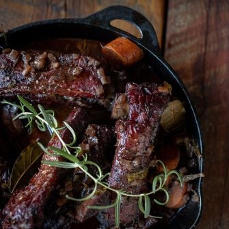 Smoked and Braised Bison Short Ribs Smoked and Braised Bison Short Ribs