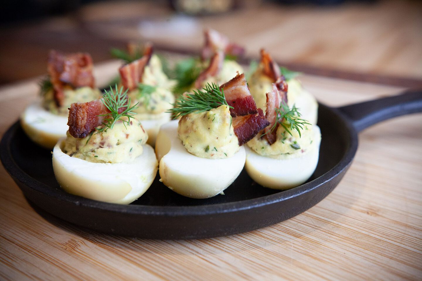 DILL BACON SMOKED DEVILED EGGS