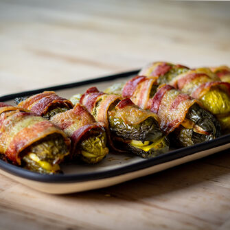Bacon Wrapped Stuffed Pickle Poppers