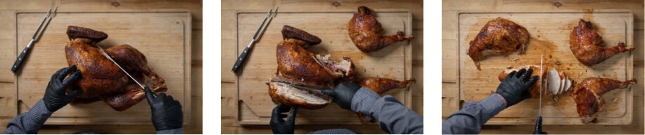 slicing turkey