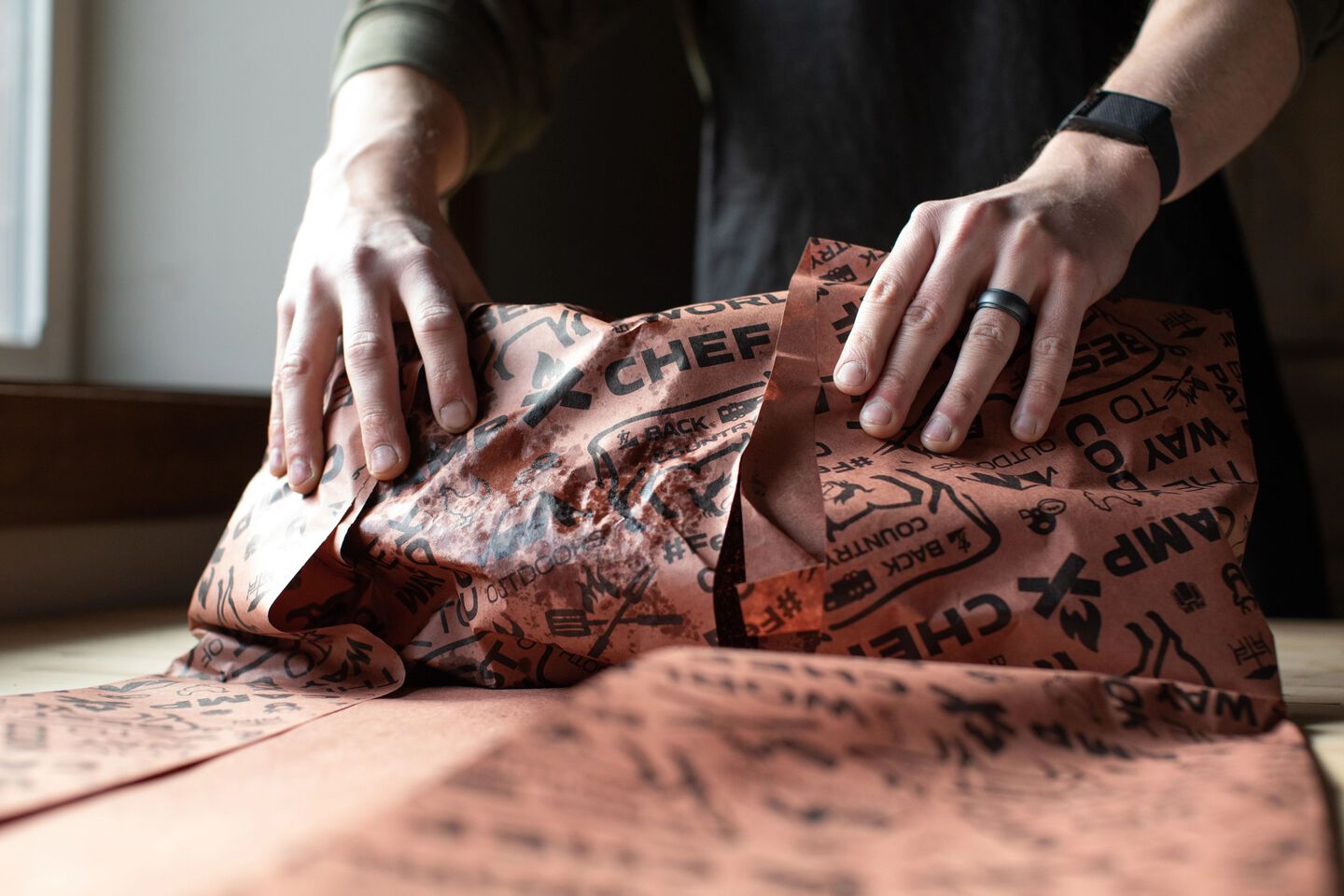 wrapping a brisket in butcher paper wrapping a brisket in butcher paper