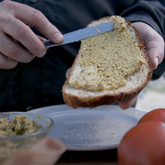 fresh homemade smoked mustard