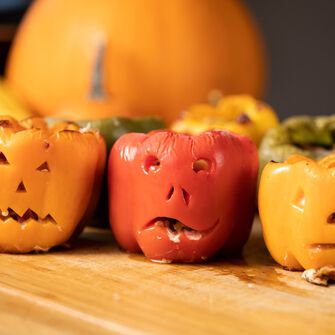 Jack-o-lantern Breakfast Stuffed Peppers