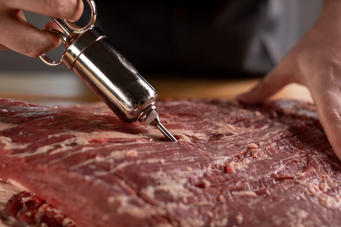 Injection into a brisket Injection into a brisket