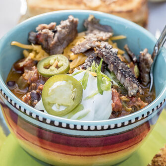Smoked Brisket Chili bowl