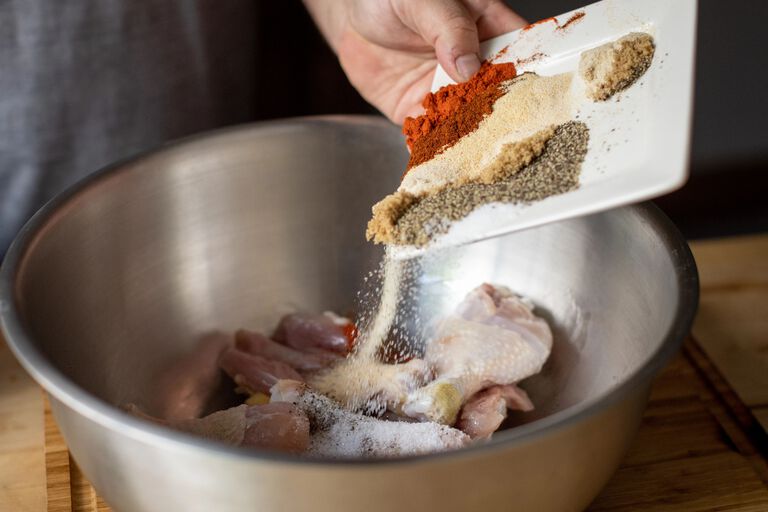 mixing spices