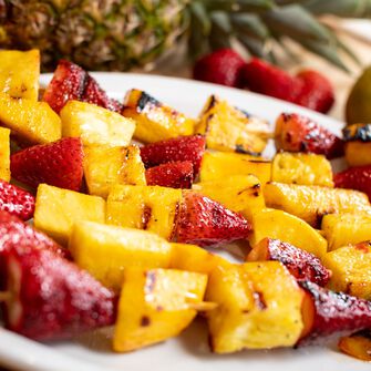 Grilled Fruit Kabobs with a Brown Sugar Glaze