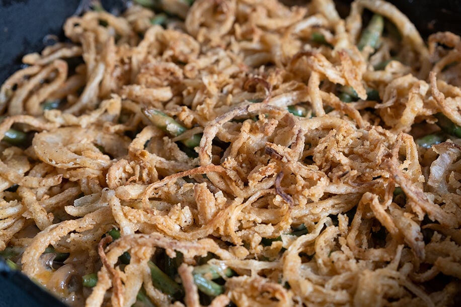 Homemade Green Bean Casserole recipe by camp chef