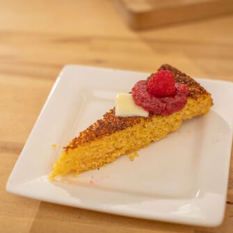 Cornbread with Hot Raspberry Honey Butter Cornbread with Hot Raspberry Honey Butter