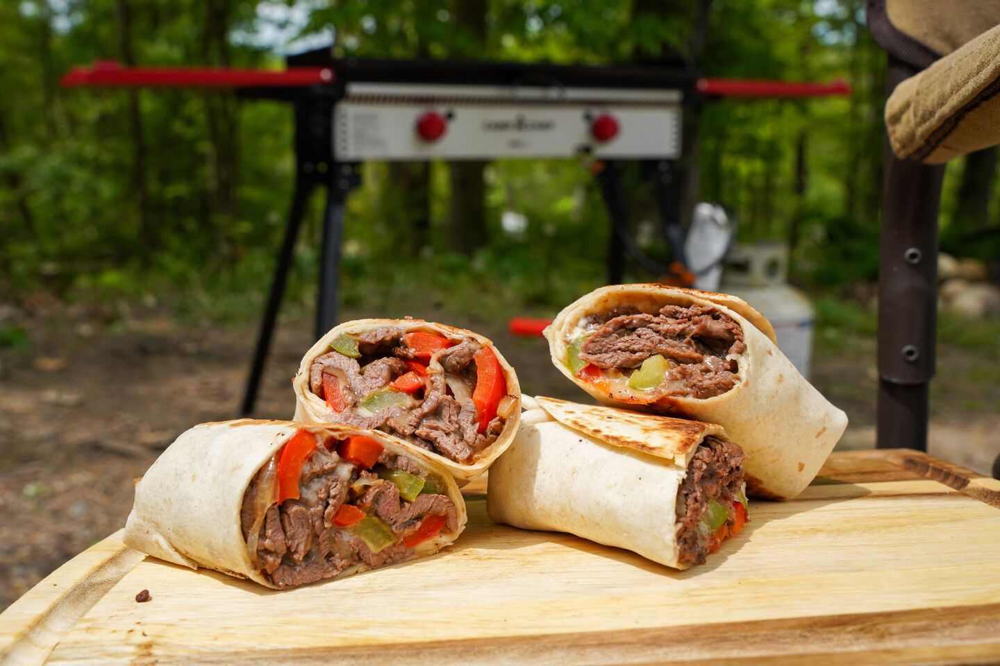 Venison Cheesesteak Burritos
