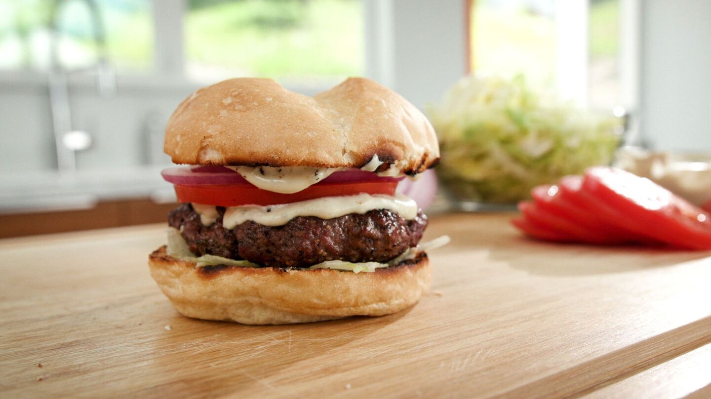 Red, White, and Blue Burger