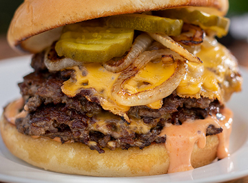 smash burger on a plate