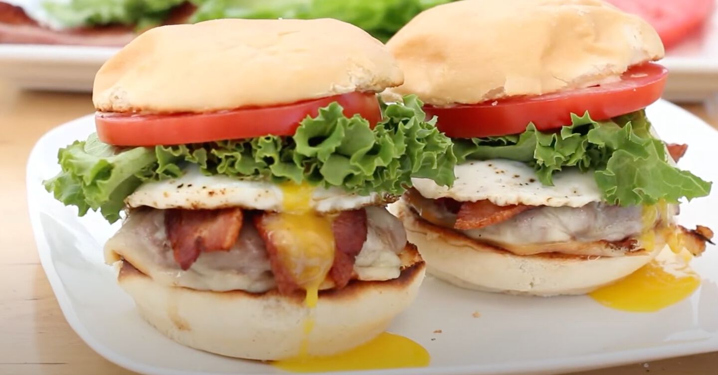Bacon Egg and Cheese Burger