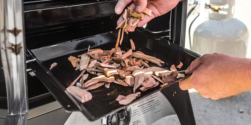 wood chips in a chip tray wood chips in a chip tray