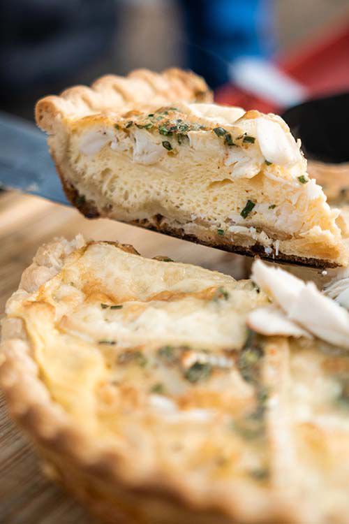 crab and brie cheese quiche