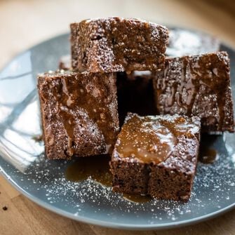 Chipotle Brownies With Orange Caramel Sauce Chipotle Brownies With Orange Caramel Sauce