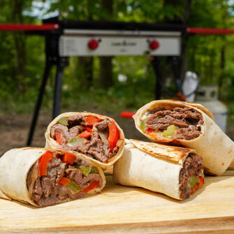 Venison Cheesesteak Burritos