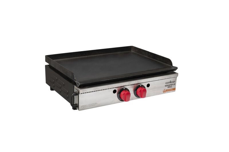 Camp Chef Heavy Duty Steel Deluxe Griddle with Built-In Grease Drain, Black