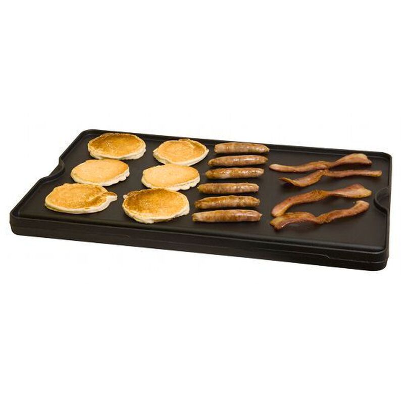 Reversible Cast Iron Grill Griddle Pan Ribbed/Flat Hamburger Stove Top Fry  Black