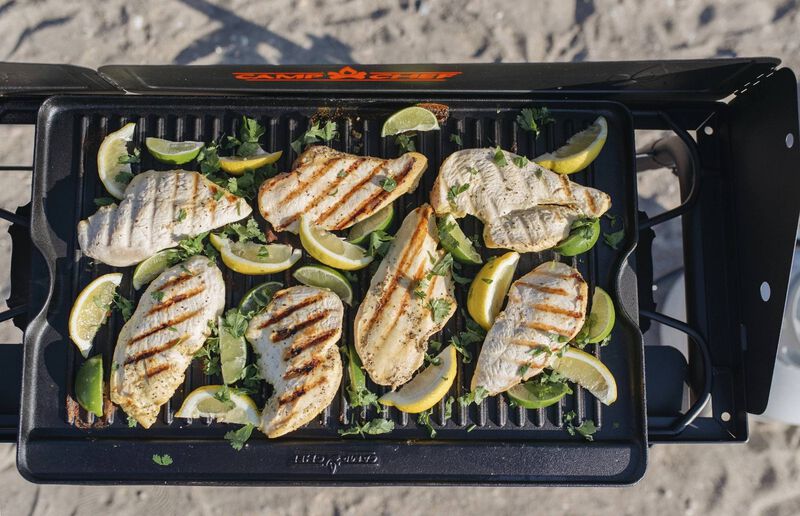 Reversible Pre-Seasoned Cast Iron Grill Griddle 16" For All Camp Ch... Fast Ship
