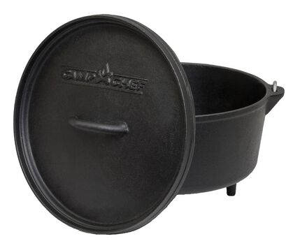 Lodge Yellowstone 12-Inch / 8 Quart Seasoned Cast Iron Deep Camp Dutch Oven