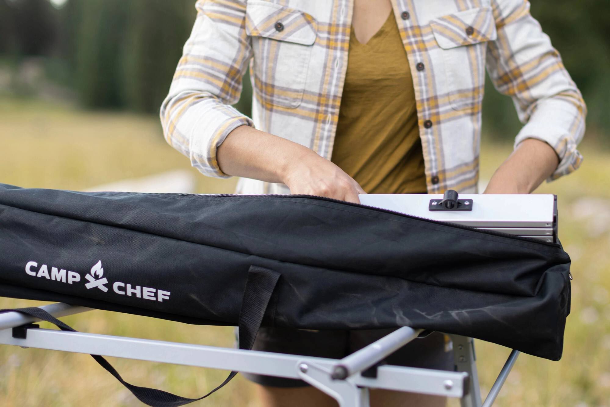 Mesa Aluminum Camp Table and More Camp Chef