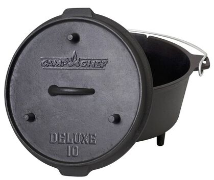 Lodge Deep Camp Dutch Oven, 8 Quart & 12-Inch Aluminum Foil Dutch Oven  Liners, 12-Pack, Silver