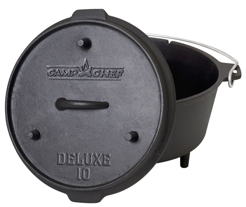 Cast Iron Dutch Oven with Lid - 2 in 1 Camping Set
