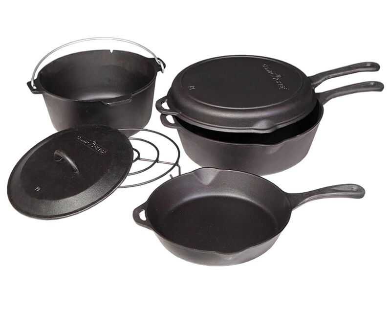6Piece Cast Iron Set and More Camp Chef
