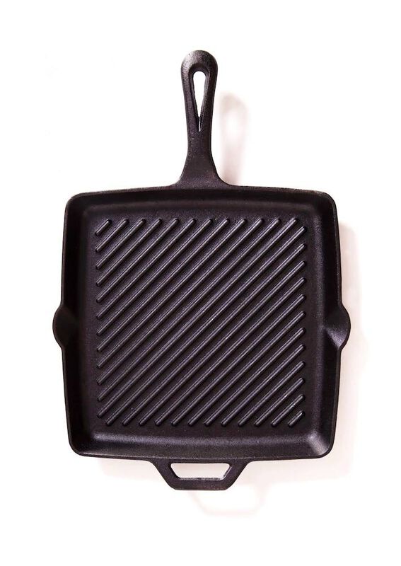 Ribbed Square Cast Iron Skillet - 11”