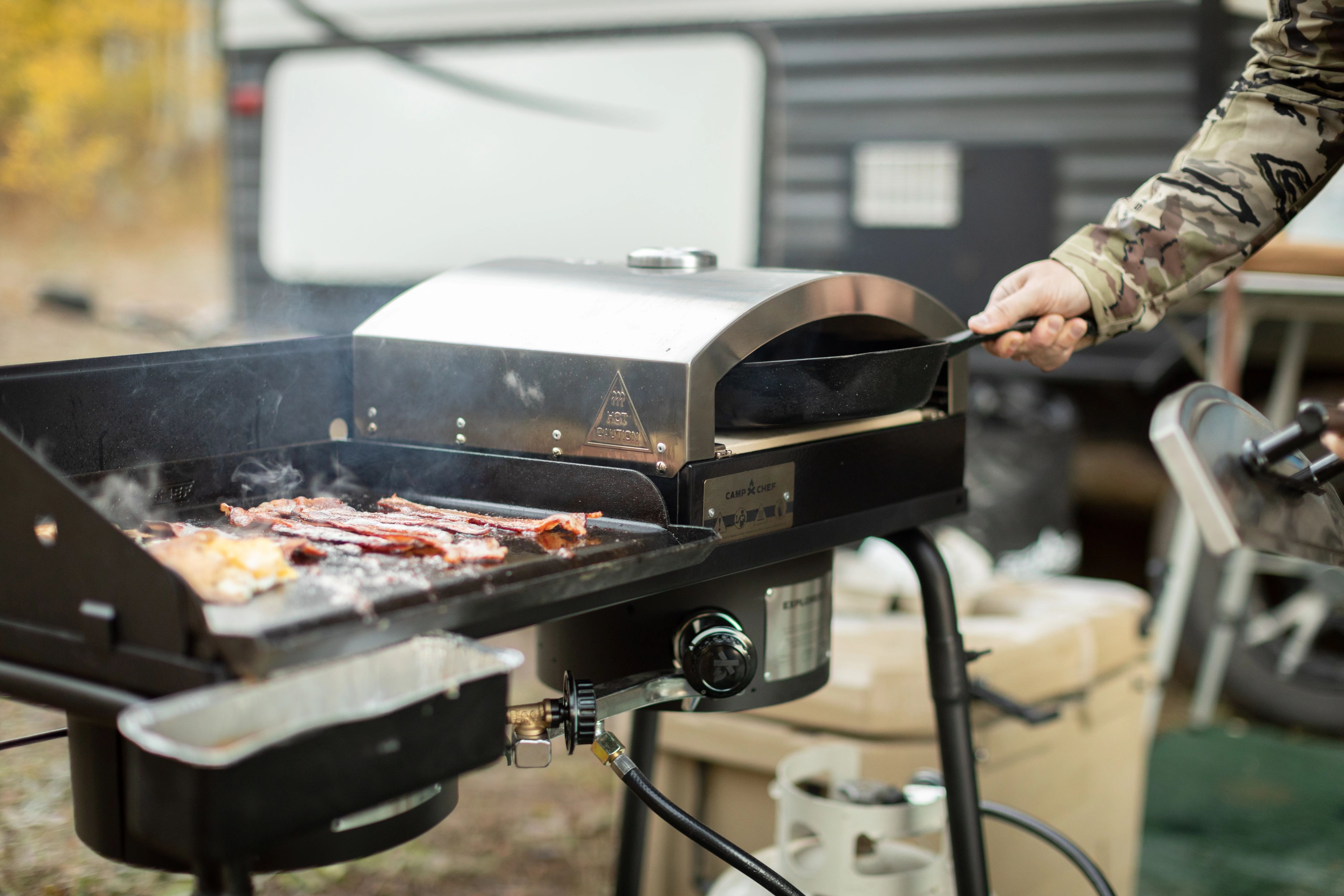 Using the Camp Chef Big Gas Grill as a Dutch oven table