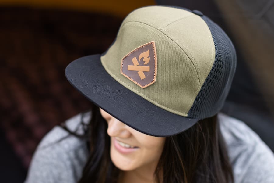 Leather Arrowhead Patch Hat Details